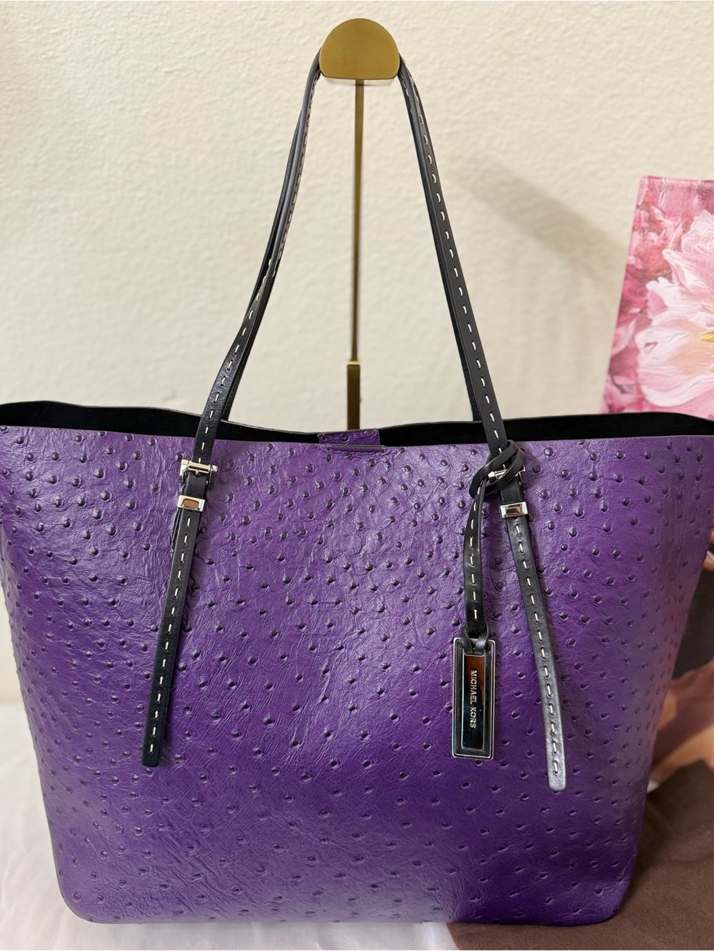 NWOT - Collectible! Michael Kors Ostrich Tote - Picture 3 of 8